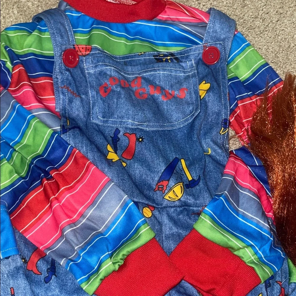 Spirit Chucky Costume with Striped Shirt and Wig - Picture 3 of 5